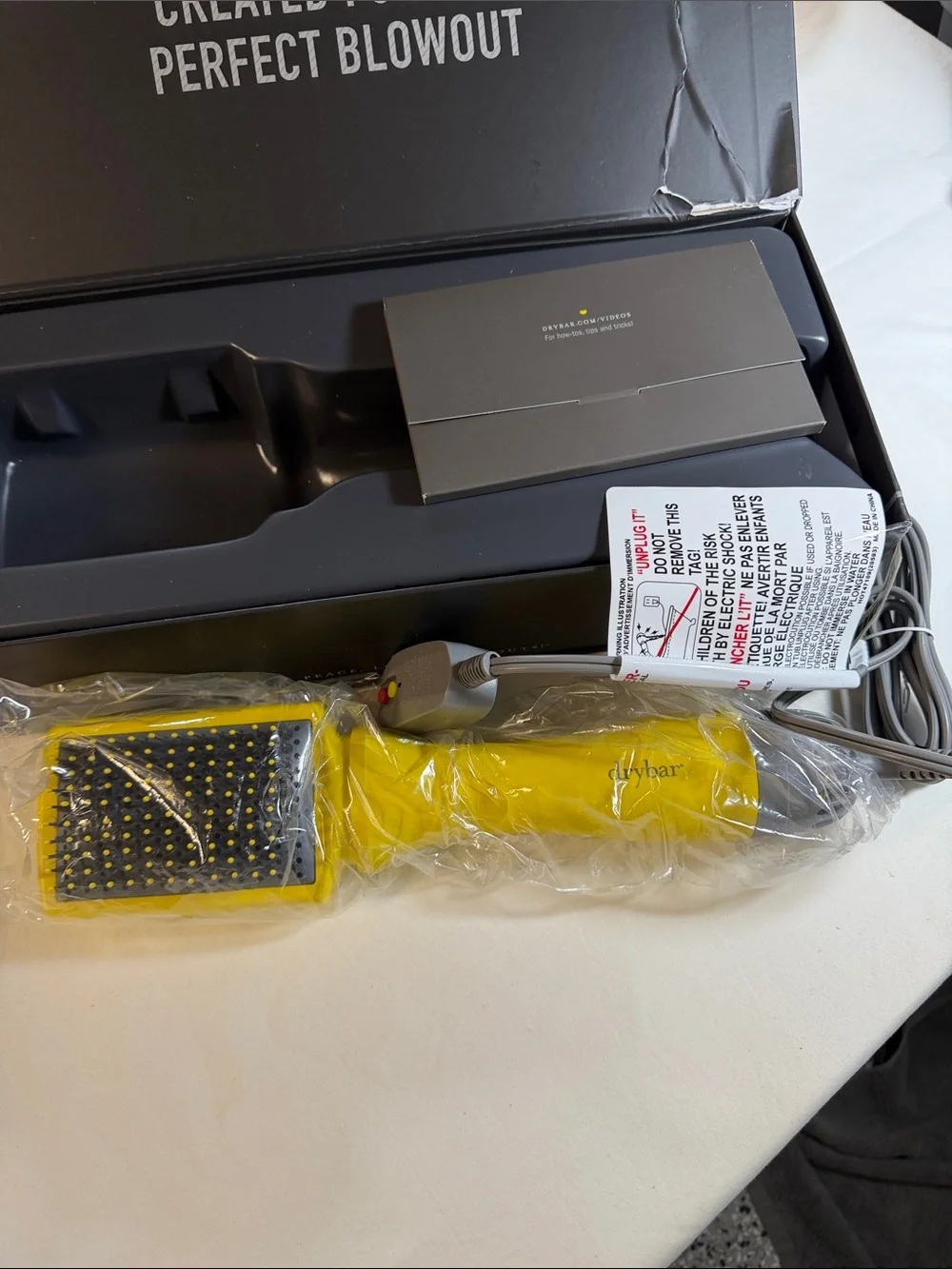 Drybar Smooth Shot Paddle Brush Blow-Dryer in Bright Yellow  NIB